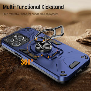 Nieuwkomers Tpu + Pc Telefoonhoes Voor <span class=keywords><strong>Iphone</strong></span> 16 Pro/15 Plus/14 Pro/13 Pro Flesopener Dubbel Roteren Ringhouder Magnetische Hoes - Product Image 4
