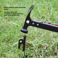 Équipement de plein air multifonctionnel pour la survie en milieu sauvage, piquet de camping, marteau pour bâche, outil portable polyvalent toutes saisons en métal