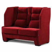 Sofá doble moderno de tela para parejas, ideal para mobiliario de cine en cines, hoteles y restaurantes.