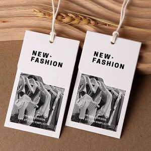 <strong>Custom</strong> Luxury Logo <strong>Paper</strong> Apparel Clothing Tags Hot Stamping Business Card Embossed Price Label <strong>Hang</strong> Tag With <strong>String</strong> for Clothes - Product Image 4
