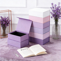 Boîte cadeau rigide personnalisable en papier recyclable, style livre, couleur unie, magnétique, épaisseur 3 mm, pour anniversaire ou entreprise