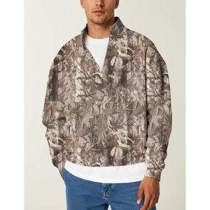 FOXA Mens Camo Quarter Zip Pullover Fleece Sweatshirt Moisture Wicking Hunting Wear - Product Image 2