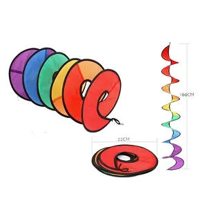 Supuer Kincir Angin Spiral, Warna-warni Tenda Spinner Angin Taman Dekorasi Rumah Luar Ruangan Batang Angin Berputar