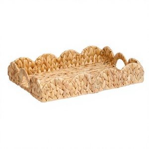 Natural Rattan Storage <b>Basket</b> Rectangle With Handles Rustic Style Multi-Purpose Neatening <b>Tray</b> - Product Image 4