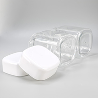 Bouteille carrée transparente en PET sans BPA de 300 ml pour capsules de vitamines, flacon de suppléments en plastique de 10 oz de qualité alimentaire