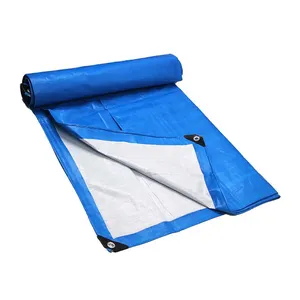 Factory Direct Sales Blue White Pe Tarpaulin Cars Heavy Duty Poly Tarp Covers Waterproof Camping