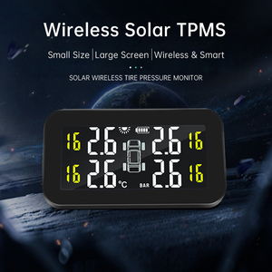 ระบบตรวจสอบแรงดันลมยางรถยนต์ไร้สายคุณภาพสูง TPMS พลังงานแสงอาทิตย์ พร้อมหน้าจอ LCD และเซ็นเซอร์แรงดันลมยางภายใน 4 ตัว - Product Image 3
