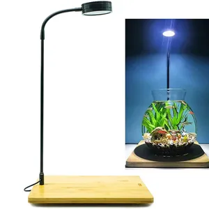 Lámpara <span class=keywords><strong>de</strong></span> Cultivo para Plantas <span class=keywords><strong>de</strong></span> 5W 7W 9W con Temporizador y Enchufe USB, <span class=keywords><strong>Luz</strong></span> Blanca Fría <span class=keywords><strong>de</strong></span> 6000K, Base <span class=keywords><strong>de</strong></span> Bambú, Lámpara LED Regulable para Acuario y Pecera - Product Image 1
