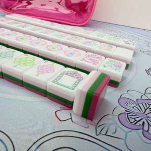 Fichas de Mahjong Americanas de 4 Capas, Color Rojo Rosa Amara, Estilo Lindo Pintado a Mano, Personalizadas y Modernas - Product Image 2