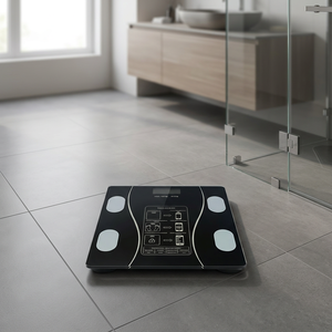 Báscula Inteligente Erpsl para Baño, 180 kg, Precisión de 50 g, Placas de Acero, Negra/Blanca, con Wi-Fi, Medición de Grasa Corporal y Contenido de Agua, Pantalla LED - Product Image 3