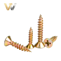 Hot Selling High Quality Flat Double Head Screws Fasteners Wooden Countersunk Yellow Zinc Plated Chipboard Screw