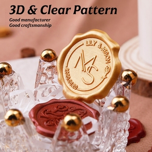 Personalized Customized <b>Logo</b> Self-Adhesive Wax Seal Decals 3D Wax Stamp <b>Stickers</b> for Holiday Gift Wrapping - Product Image 3