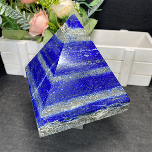 10cm tinh thể kim tự tháp đá tự nhiên Tay Chạm Khắc đánh bóng <span class=keywords><strong>Lapis</strong></span> lazuil tinh thể kim tự tháp cho thiền - Product Image 3