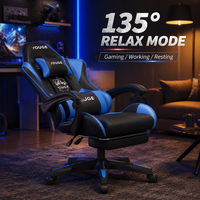 Fauteuil inclinable AORe-sports au design moderne avec cadre en acier inoxydable, repose-pieds et fonction d'inclinaison à grand angle pour la maison, les loisirs et les jeux