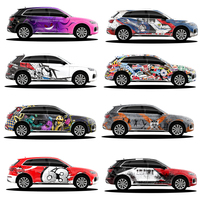 Vinilo Autoadhesivo NIKO de PVC con Diseño Personalizado de Dibujos Animados, Impresión Digital en Degradado, para Envolver la Carrocería del Automóvil, Color Antiarañazos