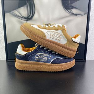 Zapatos Deportivos Casuales de Moda para Mujer, Primavera 2026, Nuevos, de Cuero Genuino y Mezclilla, Estilo Forrest Gump - Product Image 1