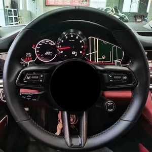 Accessoire de garniture de volant en fibre de carbone, accessoires de voiture pour Panamera Cayenne Macan 992 911 971 - Product Image 4