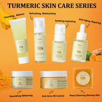 Ensemble de produits de soin de la peau pour le visage à l'essence de curcuma avec logo personnalisé, éclaircissant, hydratant, anti-acné, cosmétiques de beauté, kit de soin de la peau du visage