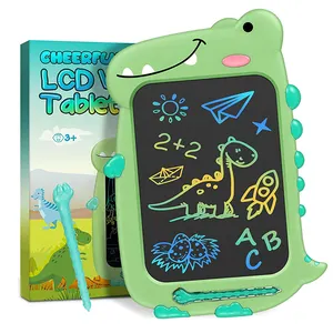Tablet menulis magnetis, papan gambar elektronik tulisan dinosaurus anak-anak LCD + ABS 10 inci
