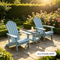 Ensemble de chaises de jardin en HDPE écologiques modernes avec table d'appoint pour repas en plein air, loisirs, utilisation en extérieur, meubles en plastique durables et imperméables