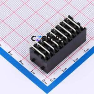 DB2ERHBG-3.81-2*9P-BK Plug-in Terminal Block Bent Lead Through Hole,P=3.81mm Board-to-Board / Socket - Closed Snap Fixing 2x9P - Product Image 2