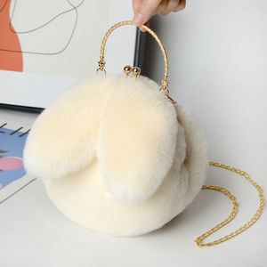 Vendita Diretta dalla Fabbrica, Borsa a Tracolla a Forma di Coniglio in Peluche per Ragazze, Nuovo Stile Autunno Inverno, Borsa con Catena, Molteplici Stili - Product Image 2