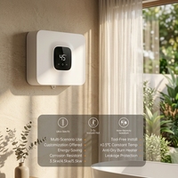 Thermostat à écran tactile en plastique 5,5 kW, réglage automatique de la puissance, étanche IPX4, chauffage rapide, en aluminium moulé, anglais