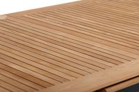 Table de salle à manger extensible de luxe AJUNION pour l'extérieur, structure en aluminium, plateau en bois de teck, 180 cm à 240 cm