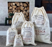 Sacs cadeaux en toile personnalisés avec cordon de serrage, tailles variées, pour Noël, sacs géants personnalisés multi-tailles avec cordon de serrage, style Polar Express, sacs du Père Noël