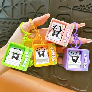 Porte-clés machine à dessin animé Panda Flipbook, mignon, pour clés de voiture, breloque de sac, cadeau pour enfant - Product Image 3
