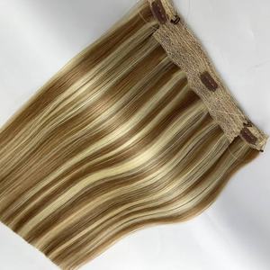 Extension per Capelli Umani con Clip, Effetto Liscio e Ondulato, Fascia Invisibile, Filo Halo - Product Image 1