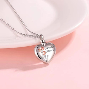 Kremasi Liontin Tulang Kotak Abu Stainless Steel Jantung Tulip Memorial Kalung Kenang-kenangan Liontin Tulang Abu Perhiasan Hadiah - Product Image 2