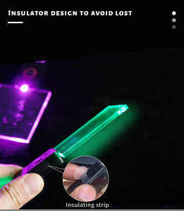 Longstargift CR2032 insignia acrílica de moda luminosa en blanco <span class=keywords><strong>collar</strong></span> intermitente luz Tarjeta de Identificación etiqueta de nombre insignia Cordón de brillo LED - Product Image 5