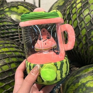 Llavero de peluche divertido con cuerda para tirar, juguete de peluche giratorio de zanahoria, sandía, plátano, muñeco de peluche de dibujos animados creativo - Product Image 1