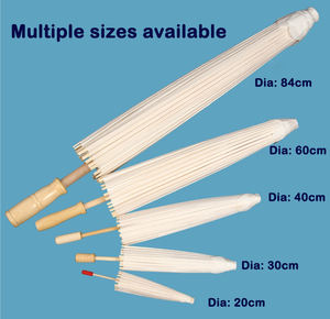 Wholesale Chinese Paper <strong>Umbrella</strong> for Wedding White <strong>Parasols</strong> Custom Handmade Plain Craft <strong>Umbrella</strong> With Wooden Handle - Product Image 2