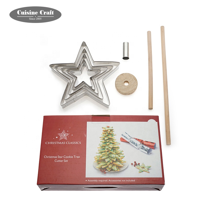 Рождественская роскошная цветная коробка, набор для печенья, набор для резки печенья, форма для печенья
