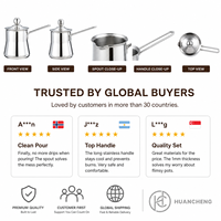Cafetière turque en acier inoxydable épaissi HC Factory Direct, Cezve Moka Pot 250-720ml, manche long avec couvercle, vente en gros, personnalisable