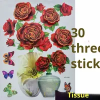 Autocollants muraux en PVC autocollants imperméables 3D Autocollants muraux de fond de vase artificiel stéréo Trous de remplissage Garde-robe décorative