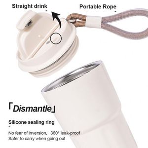 Black Custom Tumbler Stylish Gradient Insulated <b>Flask</b> Coffee Mug Portable Stainless Steel Water <b>Bottle</b> With Rope - Product Image 5