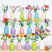 Bloques de Construcción de Ensamblaje, Serie Ramas de Flores, Adornos de Escritorio, Juguetes Educativos, Ladrillos Encajables de Piezas Pequeñas