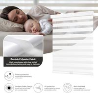 Stores Zèbres Blancs Sans Fil à Double Rouleau, Voilages de Fenêtre à Double Couche Jour et Nuit, Installation Facile, Stores de Porte