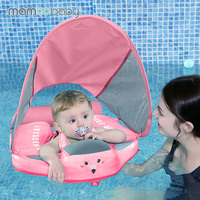 Mambobaby flotteur non gonflable pour bébé avec pare-soleil protection solaire et repose-pieds flotteur imperméable pour enfants