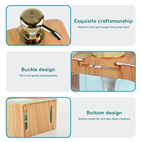 Distributeur de savon personnalisable avec veines de bois vintage, pompe à pression manuelle et centre transparent pour liquides