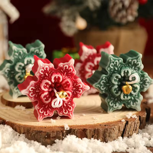 Christmas Snowflake Scented <b>Candle</b> in Creative Handmade <b>Gift</b> Box Festive Wax Decoration for Diwali - Product Image 2