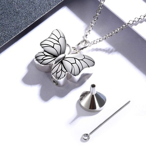 de Plata de Ley 925 joyería de la cremación Memorial <span class=keywords><strong>ceniza</strong></span> colgante mariposa urna de cenizas collar por duelo regalo regalos - Product Image 5