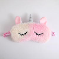 Mignon licorne sommeil masque pour les yeux doux Satin sieste nuit visière couverture confortable bandeau Animal sommeil couvre-yeux