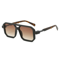 Vacances à la plage Double faisceau grand cadre carré pilote lunettes de soleil Uv400 multi couleur combinaison dégradé lunettes de soleil