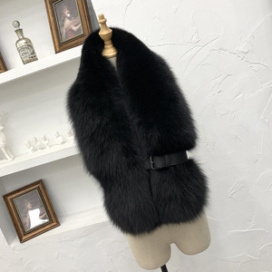 Large Size Luxury Real Fox Fur Breathable Solid Color <b>Scarf</b> Winter <b>Neck</b> Warmer Genuine Fur Shawls for Women - Product Image 6