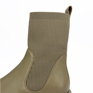 Ultimo Disegno Della Caviglia Tratto Calzino Materiale Elastico Inverno Tacco Piatto <span class=keywords><strong>Stivali</strong></span> Alla Caviglia Donne <span class=keywords><strong>Stivali</strong></span> - Product Image 5