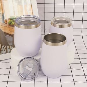 Gobelet à vin portable incassable de 12 oz pour le camping en plein air, en acier inoxydable à double paroi, thermos sous vide, tasse de voyage en forme d'œuf - Product Image 1